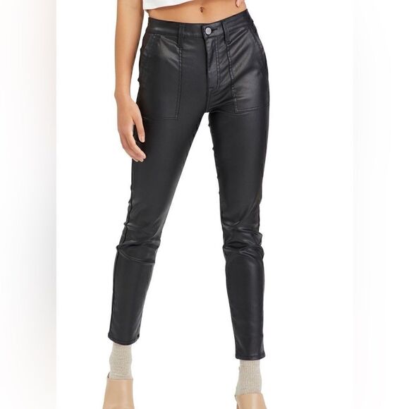 Women Sanctuary Hayden Coated Skinny Ankle pants black size 26 New - Picture 1 of 13